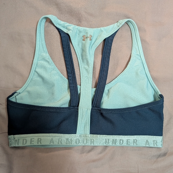 Under Armour Teal Heat Gear Cutout T Low Impact Sports Bra Size L - Picture 4 of 7